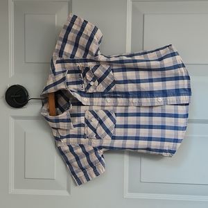 Calvin Klein Jeans, Boys, Sz 2T, Blue Shades Check Shirt, Short Sleeve